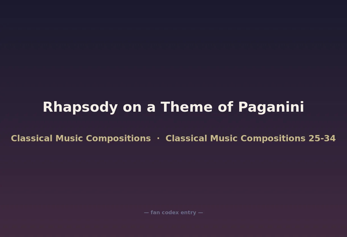 Rhapsody on a Theme of Paganini